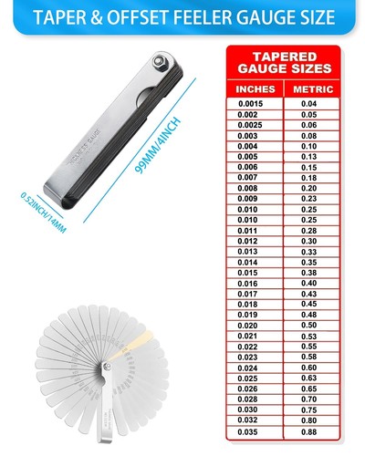 Feeler Gauges - 32 Blades Gauge Set Stainless Steel Dual Marked... - 第 2/7 張圖片