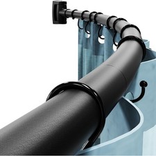 Curved Shower Curtain Rod, 43-78 Inches Adjustable Shower Curtain Rod, Rustpr...