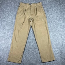VTG Polo Ralph Lauren Pants Mens 36x32 Fits 34x32 Tan Double Pleated Chino 90s