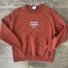 H M orange do good and be nice Sweatshirt Women  s XL