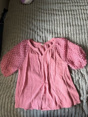 Pink Top With Designed Sleeves