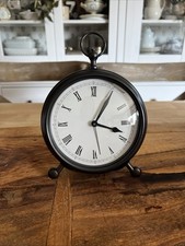 Pottery Barn Pocket Watch Analog Tabletop Shelf Alarm Clock Bronze Finish