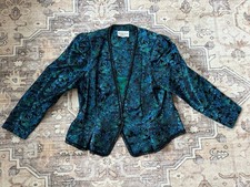 Vintage Nah Nah Collection By Jonathan Tait, Size 18, Black Blue Green Jacket