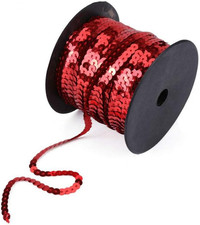 100 Yards 6Mm Metallic Sequins Trim   Flat round Spangle Sewing String for Weddi