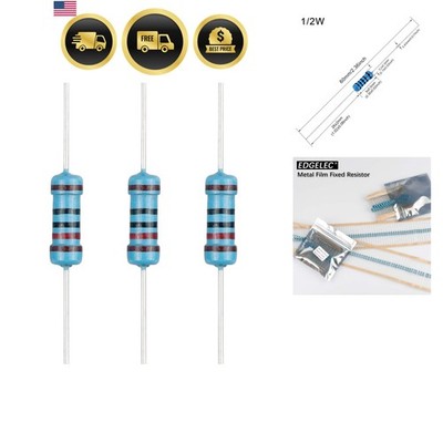 100pcs 120 ohm Resistor 1/2w 0.5Watt ±1% Tolerance Metal Film Fixed Resistor,...