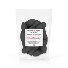 Unscented BACKFLOW Charcoal Incense Cones 1.25" OVAL for waterfall smoke burner