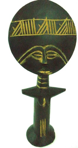 Vintage African Ashanti Fertility Doll Tribal Wood Carving Large 14'' Inches - Foto 8 di 9