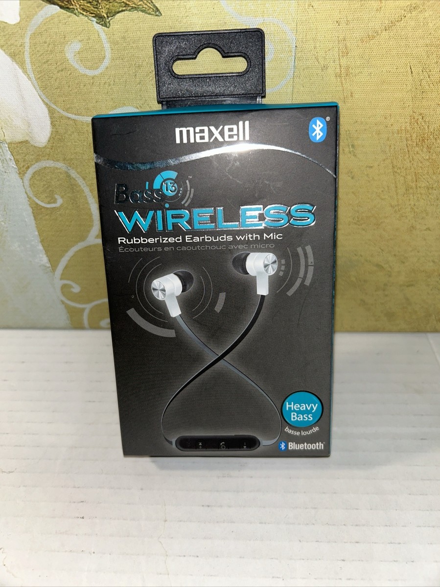 Maxell Bass 13 Wireless Rubberized Earbuds With Mic Heavy Bass