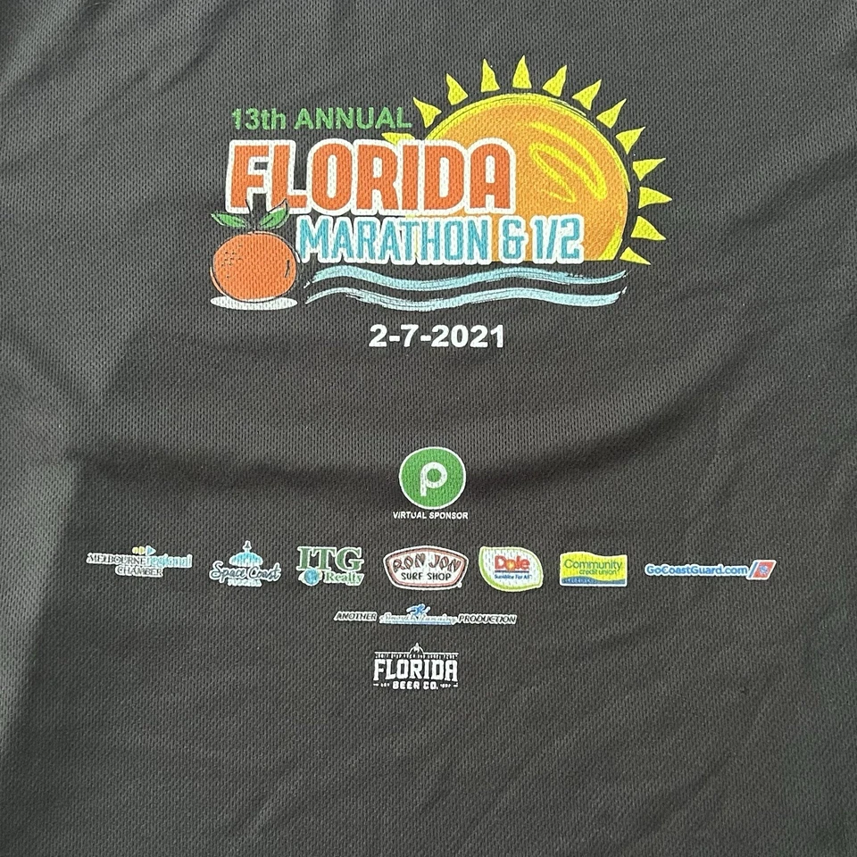 Camisa de correr Florida Marathon y 1/2 para hombre manga larga M 2021 13º anual Foto 2 de 4