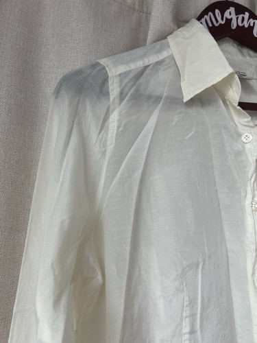 J Crew Cream Silk And Cotton Button Down Blouse Sz 8 Sheer Slimming See Photos! - Imagen 7 de 17