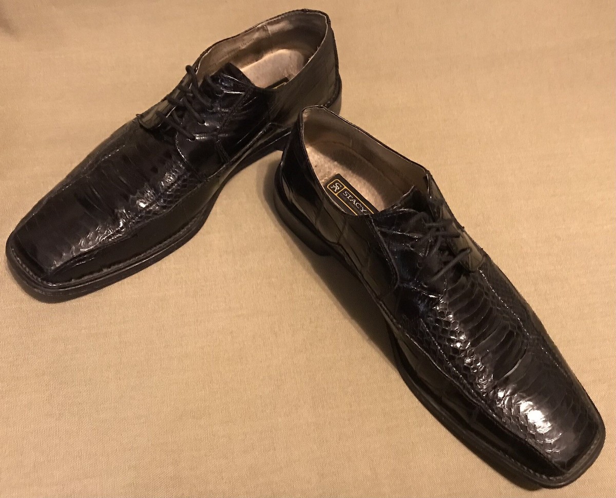 Stacy Adams Men\'s‎ Snakeskin Leather Oxford Dress Shoes Size 9.5 Black Lace-Up Stacy Adams Genuine Snake Skin Men main image 3