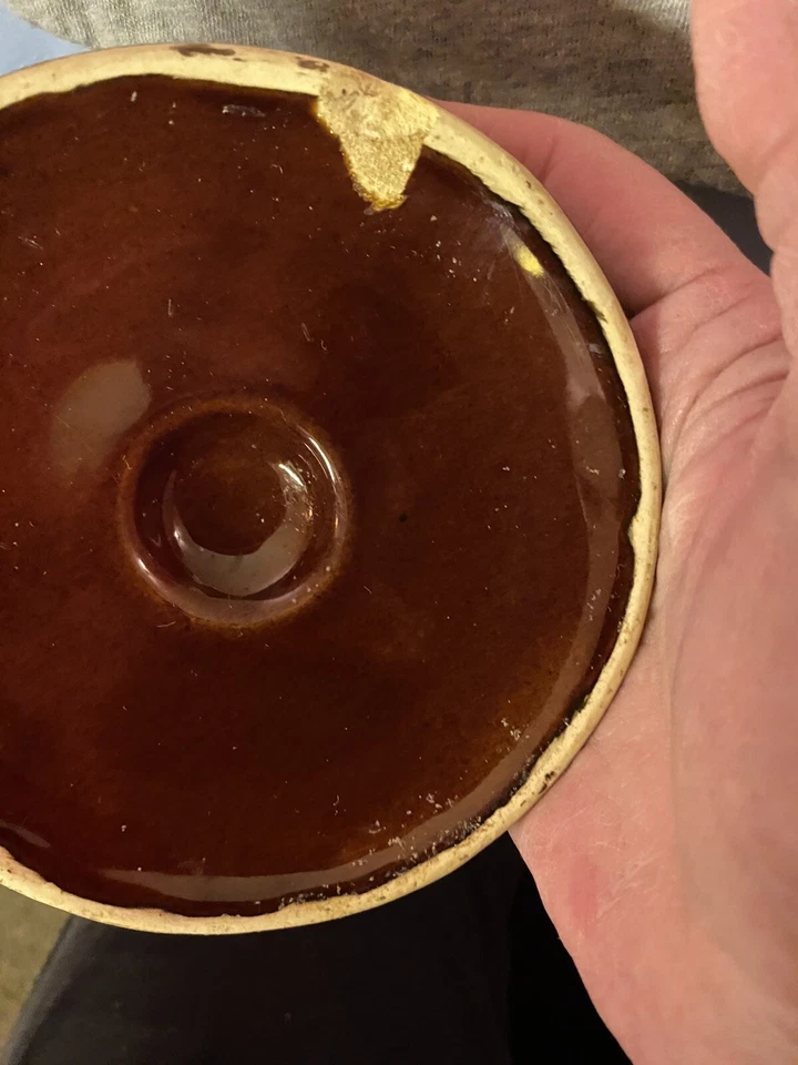 McCoy Pottery #342 BEAN POT BROWN DRIP Stoneware VTG Double Handle - Image 3 of 4