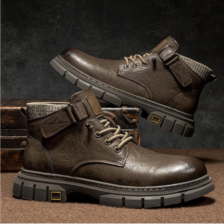 SAOLA Stivaletti casual stringati da uomo street hip top Oxfords stivali da moto rampicanti