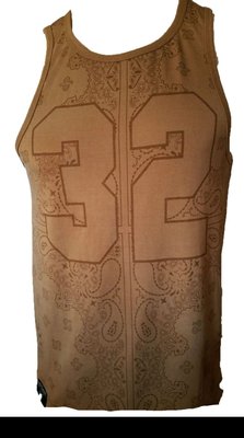 BANDANA PAISLEY TANK TOP T-SHIRT NEW NUMBER 32 TEE BLACK RED ROYAL WHITE WHEAT