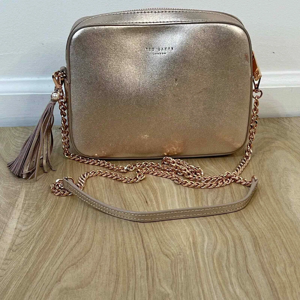 Ted Baker Alessia Leather Faux Pearl Embellished Crossbody Camera
