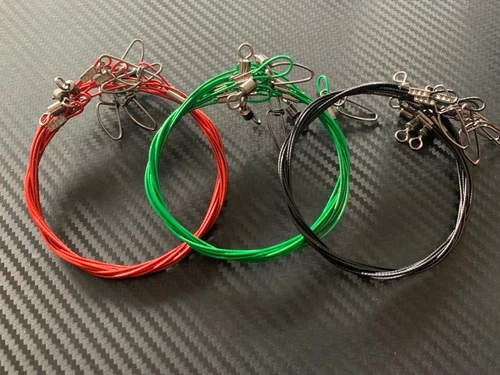 WIRE TRACE LEADER 50cm STAINLESS STEEL RATED 150LBS NYLON COATED FISHING TACKLE