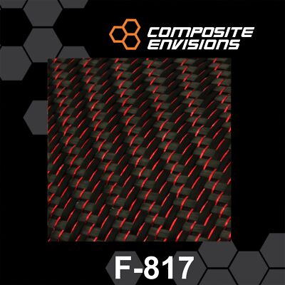 Red Reflections Carbon Fiber Fabric 2x2 Twill 3k 5.9oz/200gsm-Sample