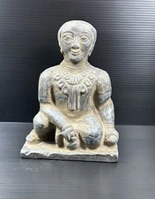 Ancient Near Eastern Female Figurine Stone Seated Position