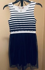 Perfect Cond Preteen/Girls Size 14 Blue and White Dress Mesh Ballerina Bottom