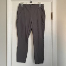 Duluth Trading Women's Flexcellent Skinny Leg Ankle Pants Slate Grey 6 Short