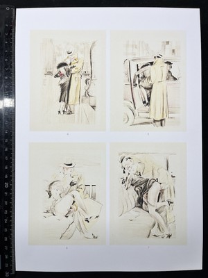 Erotic Illustration von Rojan  Idylle printaniere  1934 kolorierte Lithographien