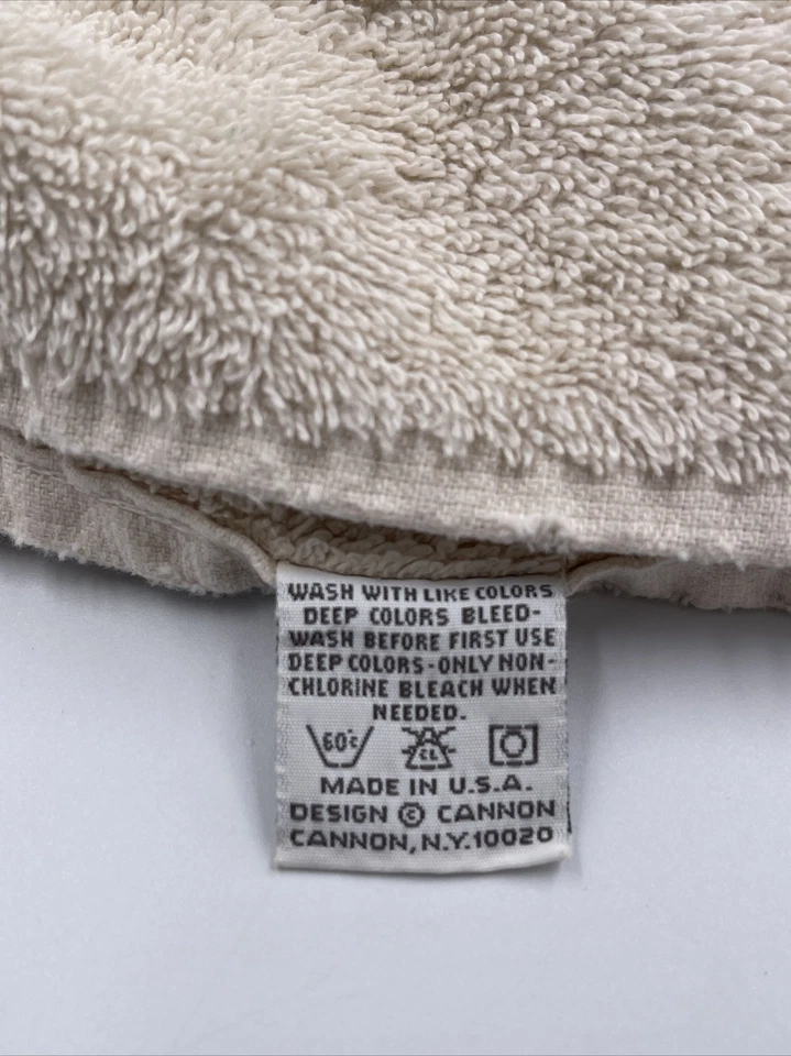 Toalla de baño vintage de algodón peinado Cannon - 52x30 beige - Hecha en EE. UU. - Foto 2 de 4