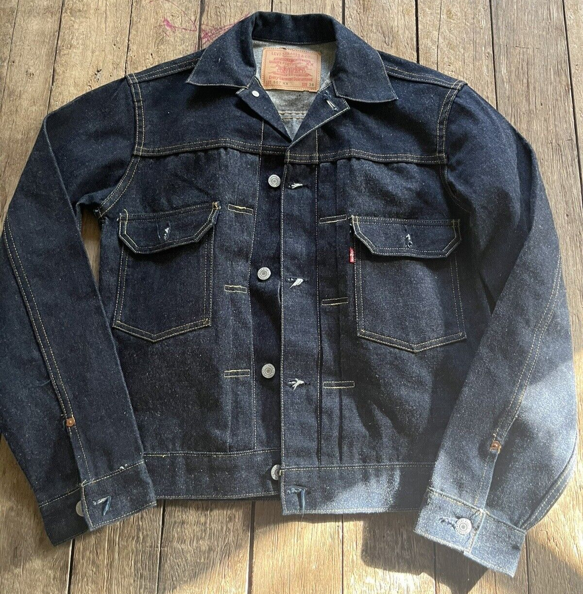 LEVI STRAUSS & CO. MEN'S JEAN Jacket buttoned, pockets with PATCH size 36 NEW image 7
