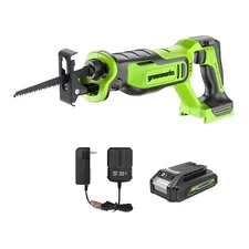 Greenworks 24V Reciprocating Saw 1" Stroke Length w/ 2Ah Battery and 2A Charger