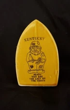 Vintage Iron Saltshaker Ceramic Souvenir Kentucky Color Yellow Brown