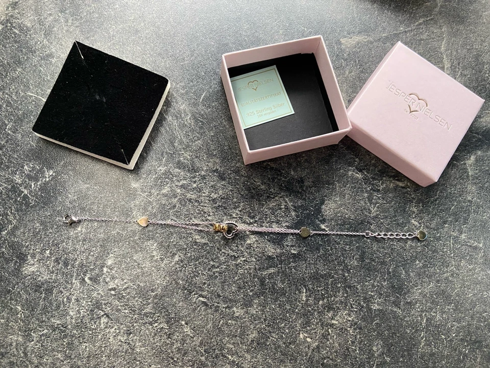 Armband 925 Silber vergoldet Amazing Endless Sterlingsilber Herz Herzen - Bild 3 von 3