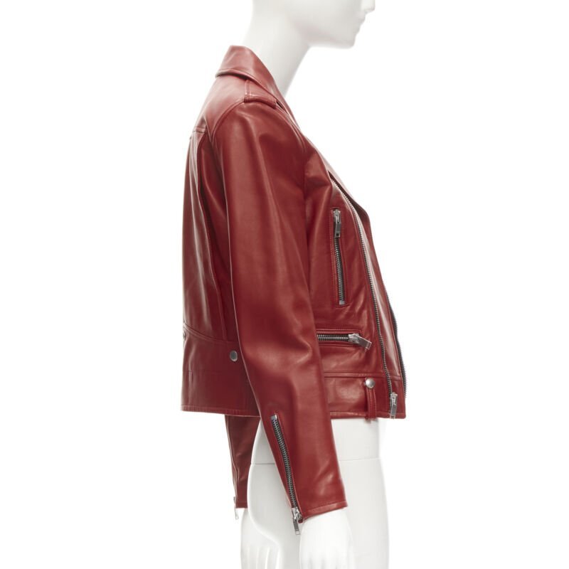 SAINT LAURENT 2013 Hedi Slimane red lambskin leather moto SAINT LAURENT 2013 Hedi Slimane red lambskin leather moto