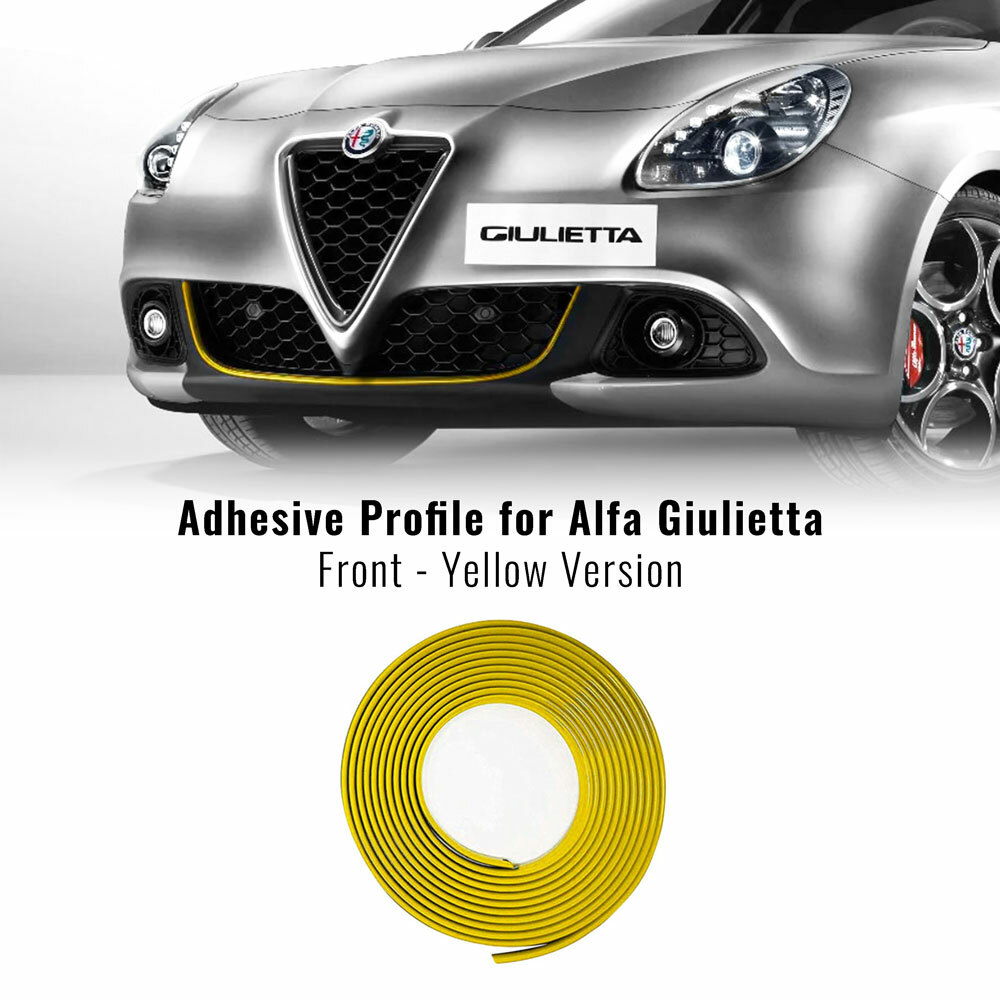 Profilo Giallo Adesivo per Dam Paraurti Anteriore Alfa Giulietta 11 mm x 1,15 mt