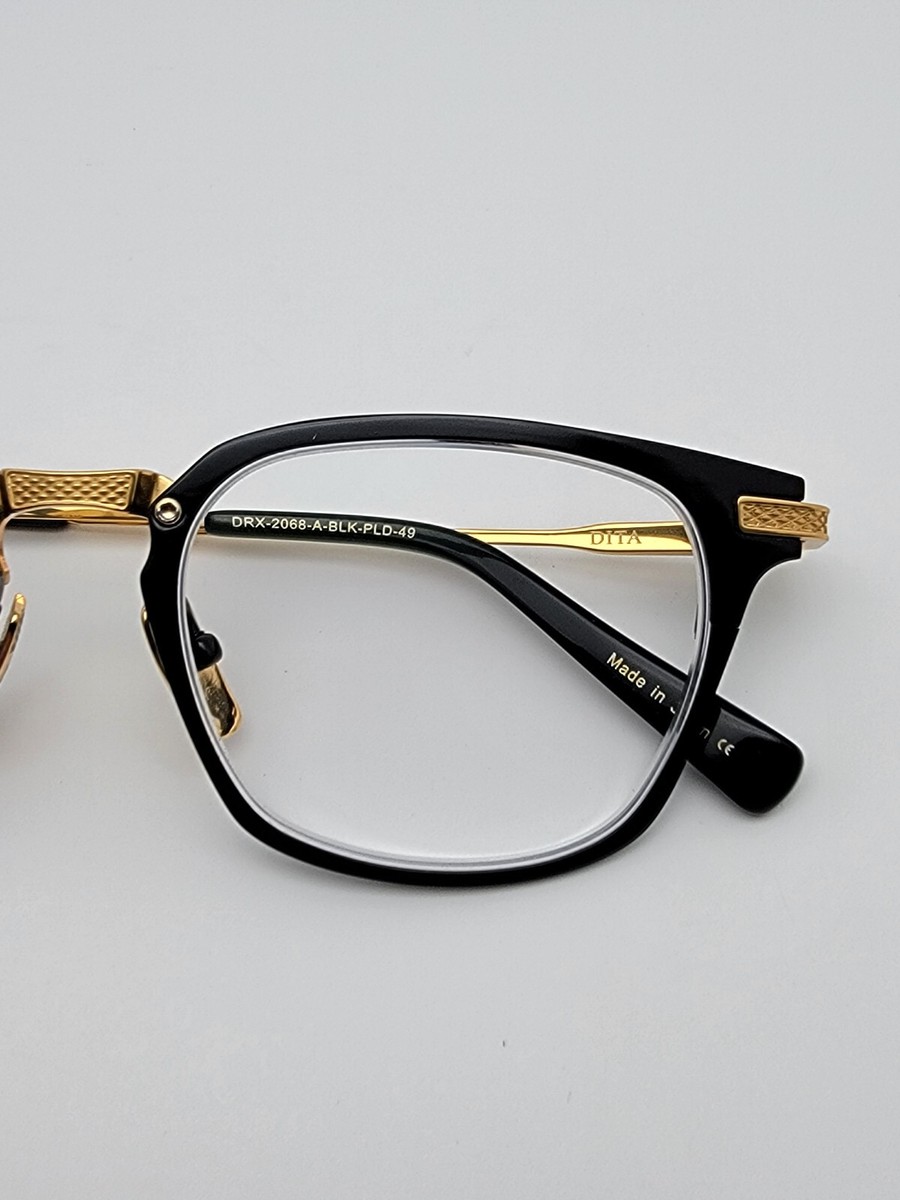 Dita Union DRX-2068 Matte Black 12k Gold Eyeglasses Frame w