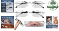 2 Pcs Auto Focus Glasses Intelligent Zoom Smart Reading Color-Changing Anti B...