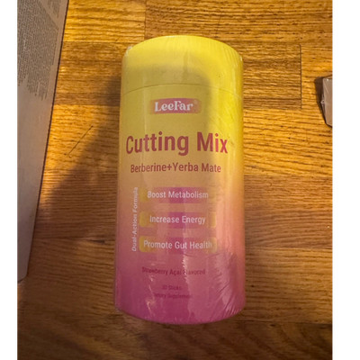 LeeFar Cutting Mix Powder Berberine + Yerba Mate Strawberry Acai 30 Sticks
