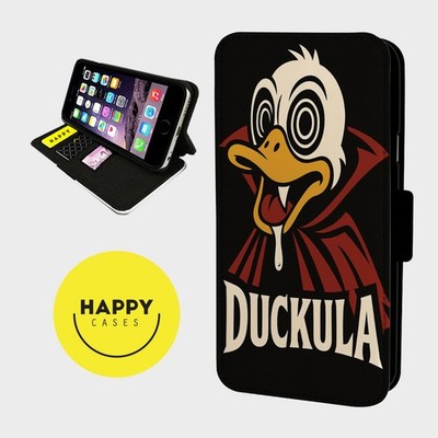 LUSTIGE ENTE DRACULA - Kunstleder Klapp Handy Hülle Cover - iPhone/Samsung