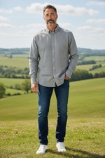Calvin Klein Men's Extra-Slim fit Dress Shirt Long Sleeve Gray Plaid 16 32-33 V2