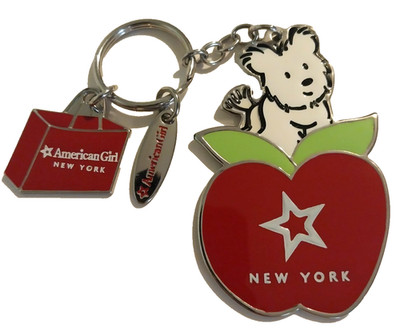 American Girl Doll Keyring Coconut Dog New York Big Apple Charms Beautiful!