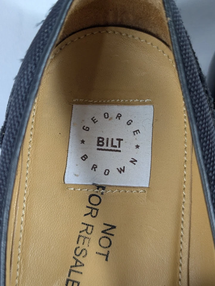 Mocasines sin cordones George Brown Bilt para hombre talla 9 negros NUEVO Foto 3 de 4