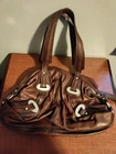 Vtg B Makowsky Hobo Shoulder Bag Brown Y2K Handbag Leather 2000s