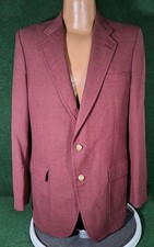Vtg John Weitz By Palm Beach Men's Burgundy Blazer Sports Jacket Union Made XL