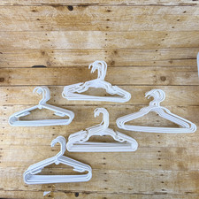 White Plastic Hangers Lot of 60 Baby Toddler Children Coat Clothes 3 Styles