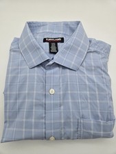 Kirkland Signature Men's Performance Sport Shirt, Blue, L  16-16.5 34/35 