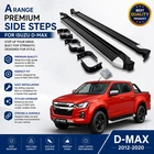 FOR ISUZU D-MAX DOUBLE CAB 2012-2020 SIDE STEPS RUNNING BOARDS BLACK PAIR