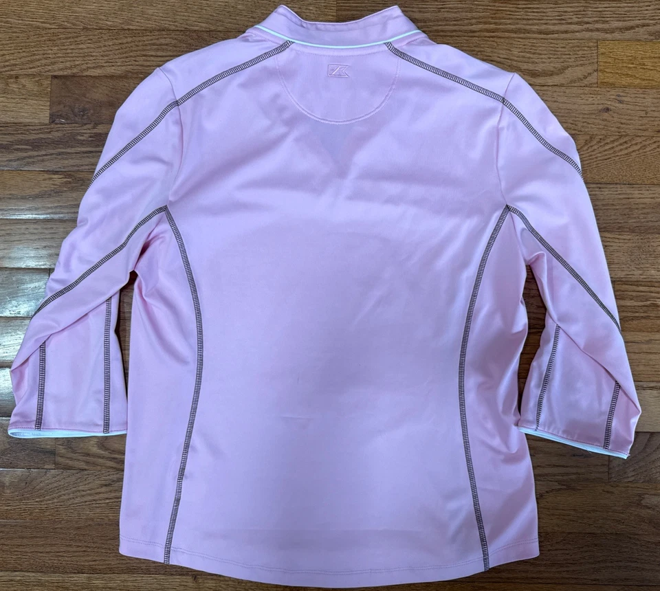 Pullover Cutter & Buck CB DryTec manga 3/4 cuello en V para mujer M Foto 4 de 4