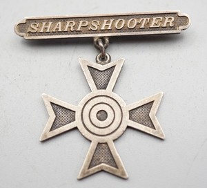 Pre-WWI 1909 USMC Marine Sharpshooter Badge RARE DATED JUNE 24, 1909
