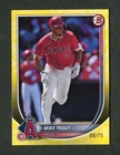 Mike Trout Angels 2025 Bowman Chrome Mega Box Yellow Baseball Card Serial #d /75
