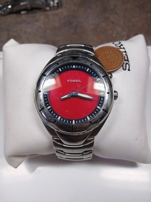 Fossil Red Crystal-Trim Acrylic Link Watch Red fossil watch - Gem main image 2
