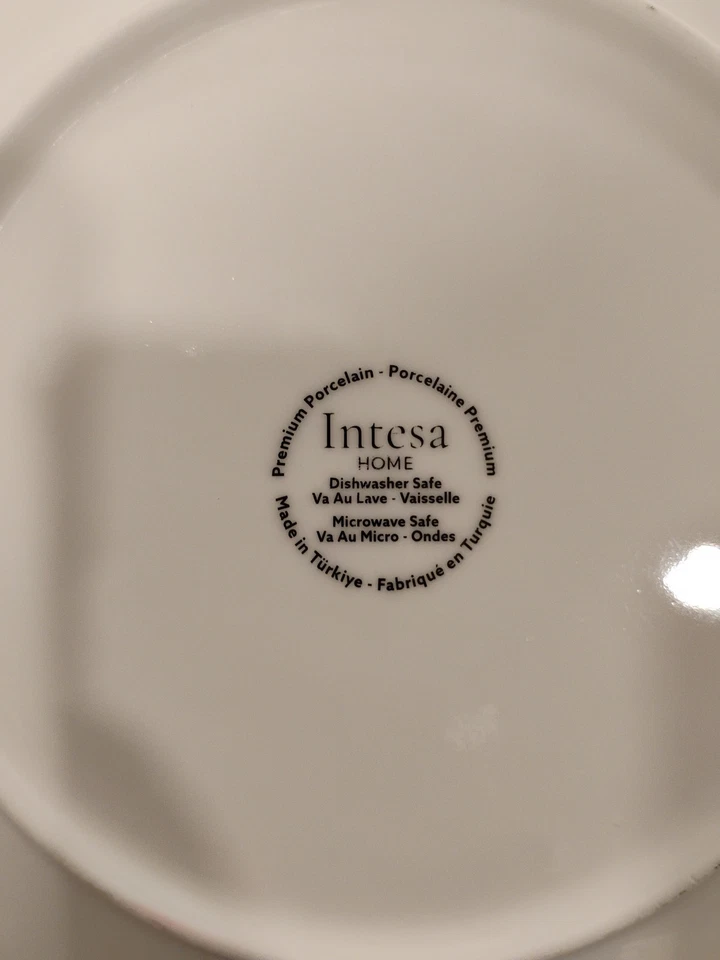 INTESA HOME Set Of 2 Imported 10.5-inch Dinner Plates Blue/Gray Abstract - Image 3 of 4