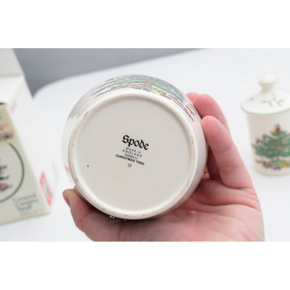 Juego de botes cubiertos árbol de Navidad Spode porcelana vintage hecho en Inglaterra Foto 4 de 4